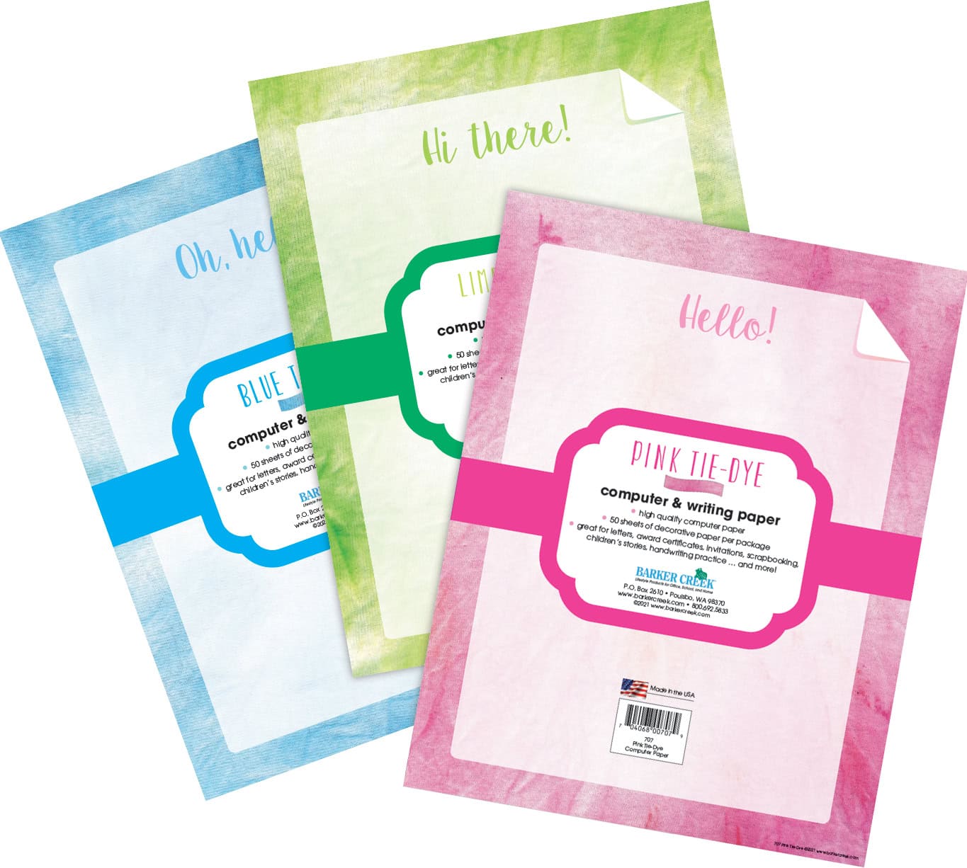 Tie-Dye and Ombré Computer Paper (3 designs), 150 sheets/Package - Image 5