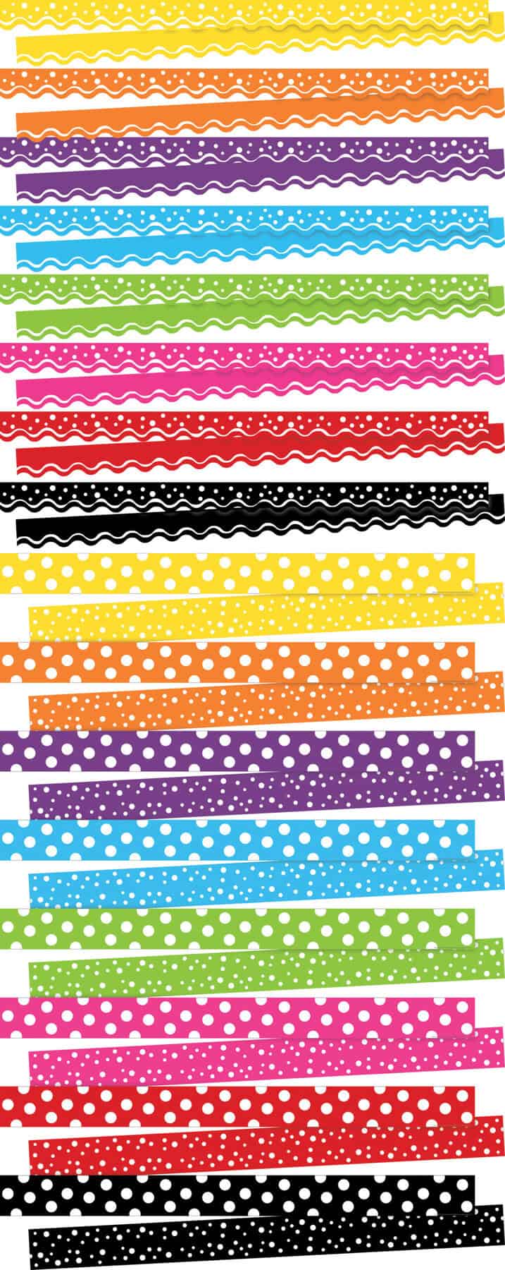 Happy and Dot to Dot Black Double-Sided Border, 200 Pieces of Trim per Set - Image 2