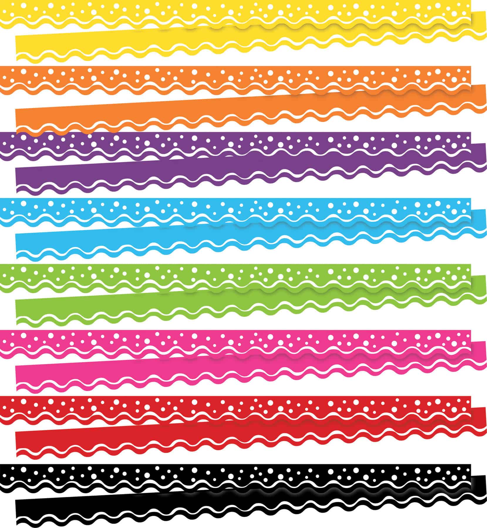 Happy and Dot to Dot Black Double-Sided Border, 200 Pieces of Trim per Set - Image 3
