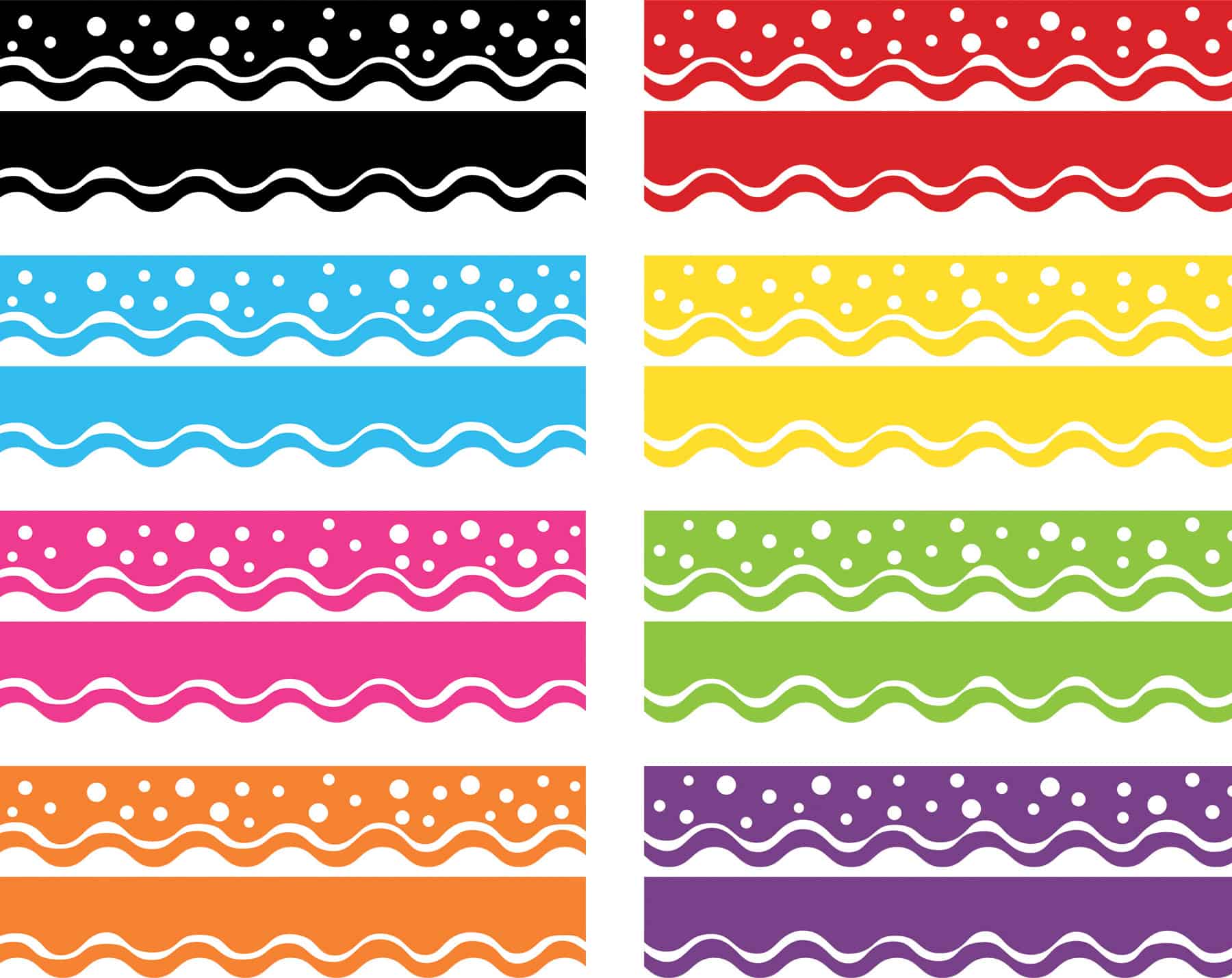 Happy and Dot to Dot Black Double-Sided Border, 200 Pieces of Trim per Set - Image 5
