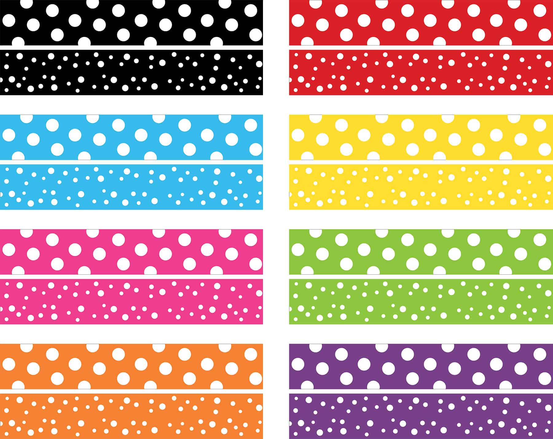 Happy and Dot to Dot Black Double-Sided Border, 200 Pieces of Trim per Set - Image 6