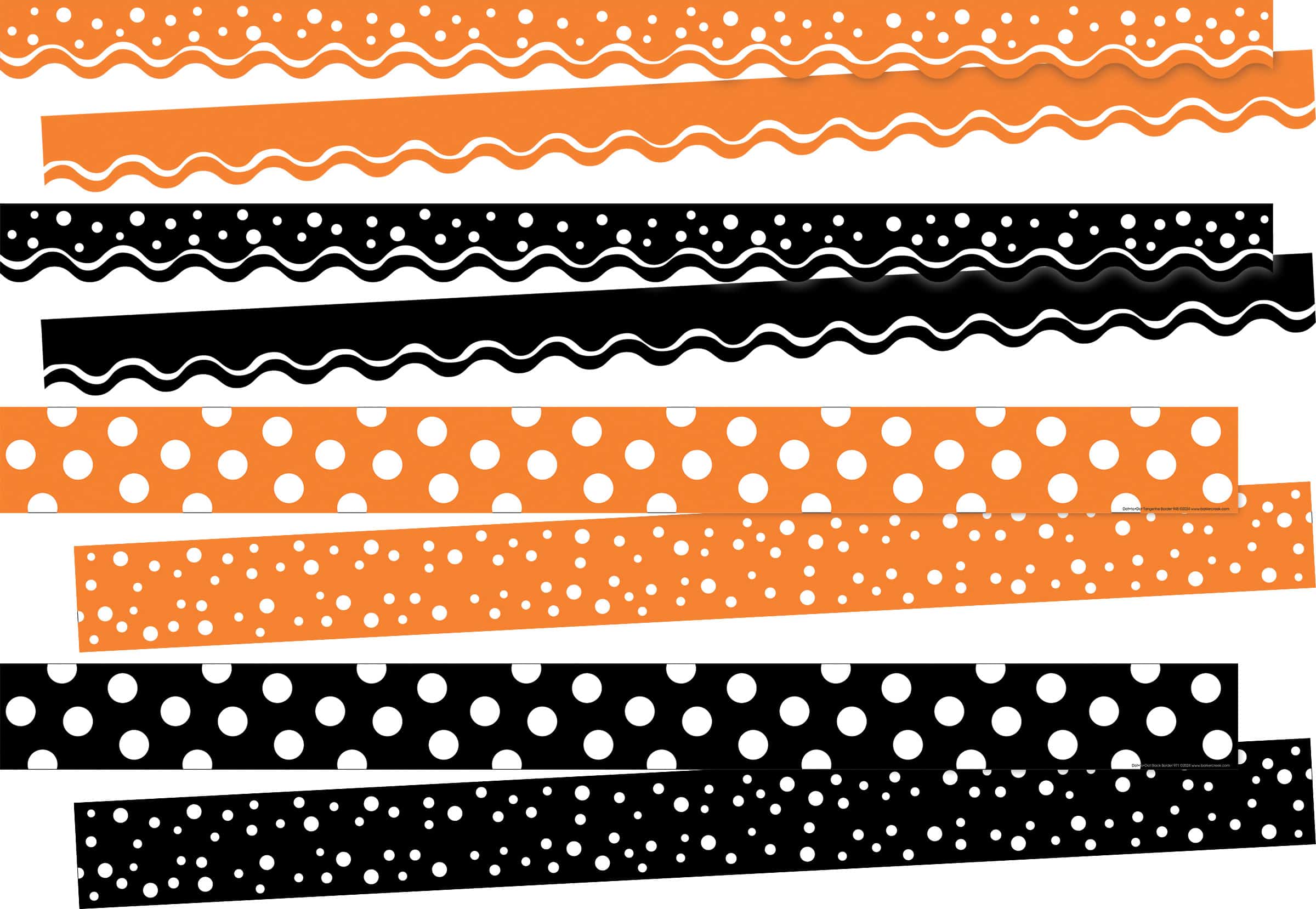 Halloween Dot to Dot & Happy Double-Sided Border, 50 Pieces of Trim per Set