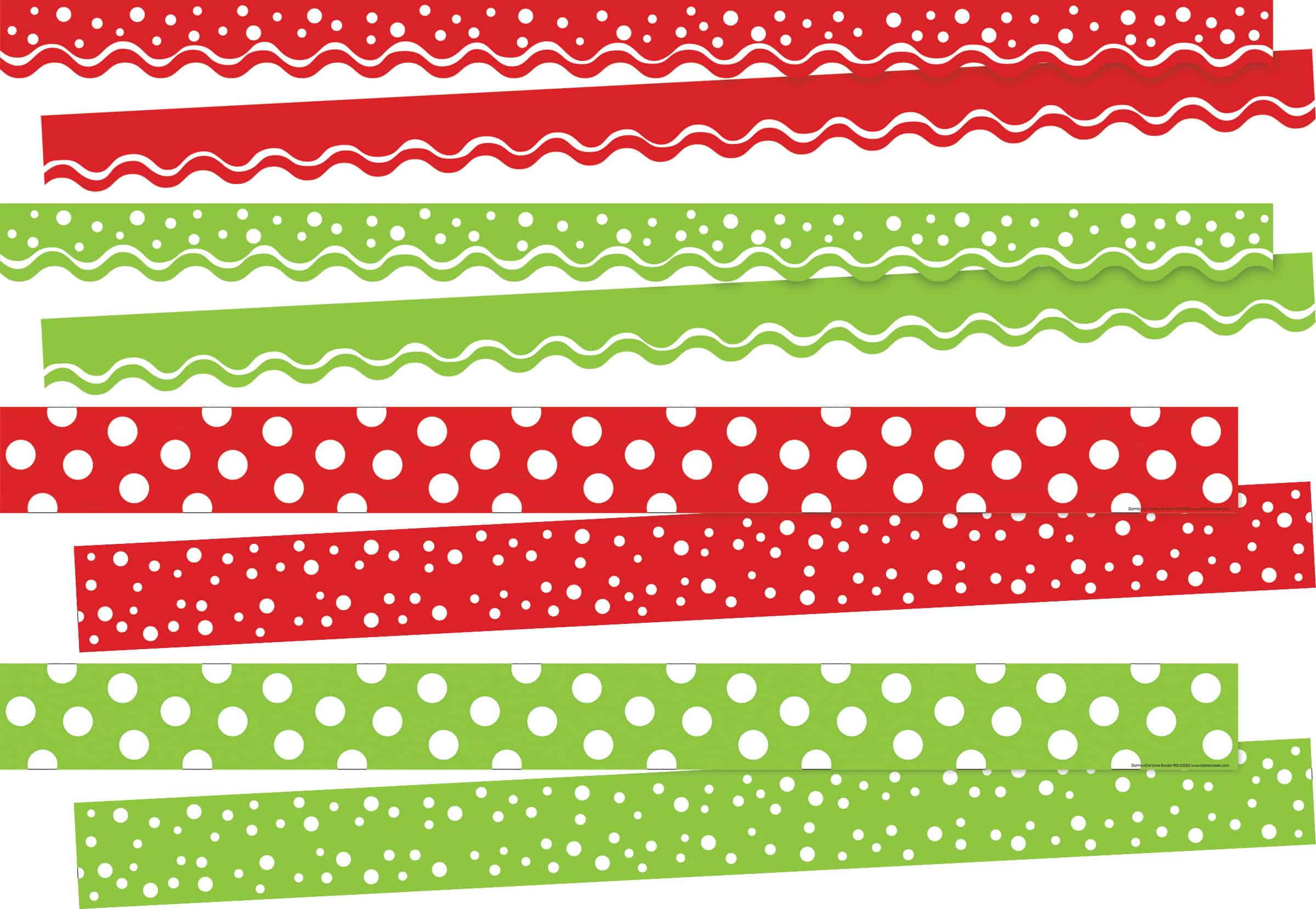 Christmas Dot to Dot & Happy Double-Sided Border, 50 Pieces of Trim per Set