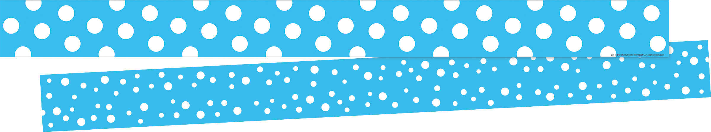 Dot to Dot Pool Blue Double-Sided Border, 12 Pieces of Trim per Package