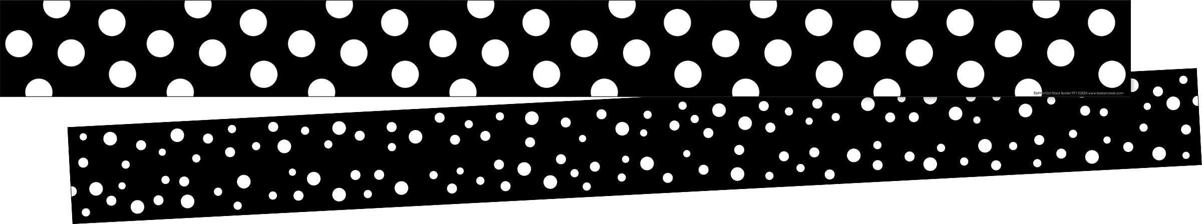Dot to Dot Black Double-Sided Border, 12 Pieces of Trim per Package